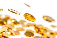 Gold coins backgrounds pill investment.