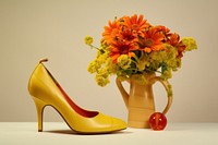 Flower shoe footwear yellow.