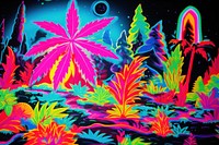 A cannabis purple outdoors painting.
