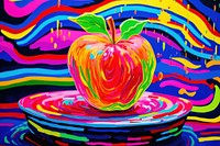 A apple painting palette art.