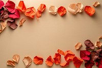 Rose petals plants border origami flower art.