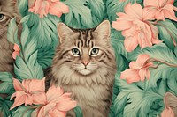 Cat pattern flower backgrounds animal.