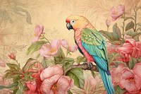 Family parrot flower painting animal.