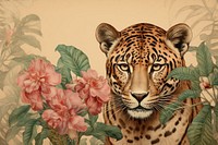 Leopard flower wildlife animal.