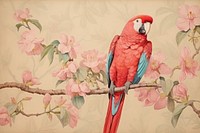 Parrot drawing animal flower.