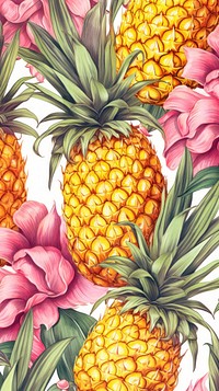 Pineapples smoothie pattern flower plant.
