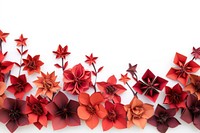 Red flower border art origami plant.