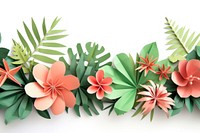 Tropical plants border flower origami paper.