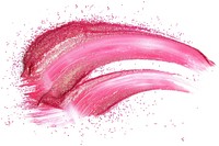 Pink brush strokes cosmetics petal white background.