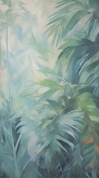 Colorful tropical leaves backgrounds painting outdoors.