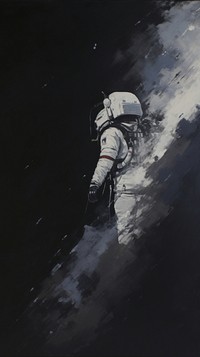Acrylic paint of astronaut space transportation astronomy.
