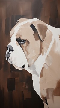 Acrylic paint of bulldog art painting animal.
