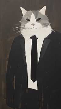 Business cat art painting representation.