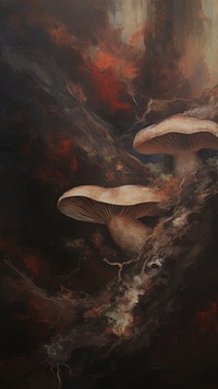 Acrylic paint of mushroom painting fungus art.