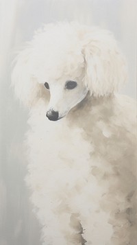 Acrylic paint of poodle animal mammal pet.