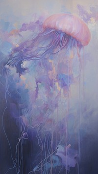 Jellyfish purple art acrylic paint.