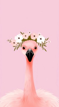 Flamingo selfie cute wallpaper animal flower cartoon.