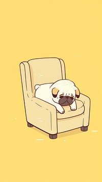 Pug selfie cute wallpaper armchair animal furniture.