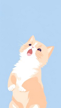 Kitten selfie cute wallpaper animal yawning cartoon.