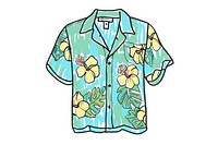 Hand-drawn sketch retro hawaiian shirt pattern creativity outerwear.