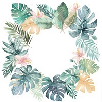 Little tropical circle border pattern backgrounds wreath.