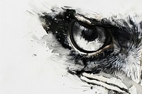 Monochromatic close-up eagle eye backgrounds drawing sketch.