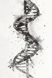 Monochromatic DNA drawing sketch paper.