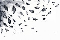 Monochromatic flying leaves paper backgrounds white.