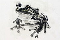 Monochromatic frog amphibian wildlife animal.