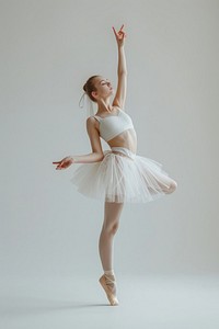 Ballerina dancing ballet white.