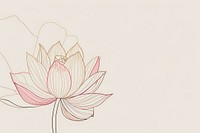 Single line drawing lotus flower sketch plant.