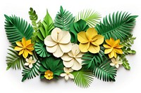 Tropical plants flower origami paper.