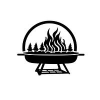 Bbq logo icon fireplace monochrome appliance.