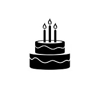 Birthday cake logo icon dessert black illuminated.