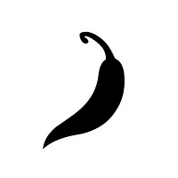 Chilli logo icon silhouette black white background.