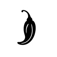 Chilli logo icon banana black white background.