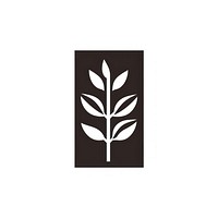Chocolate bar logo icon plant leaf stencil.