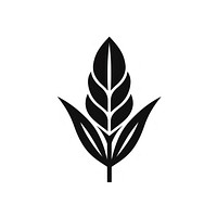 Corn logo icon plant black leaf.