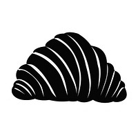Croissant icon black white background viennoiserie.