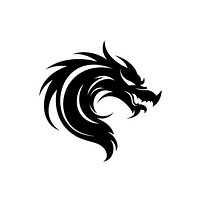 Dragon logo icon black creativity monochrome.