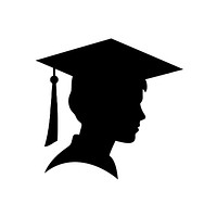 Education logo icon silhouette graduation adult.