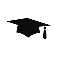 Education logo icon silhouette graduation black.
