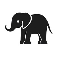 Elephant icon logo silhouette wildlife animal.