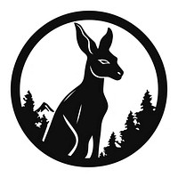 Kangaroo logo icon silhouette wallaby mammal.