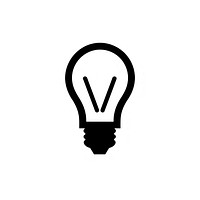 Light bulb logo icon lightbulb black white.