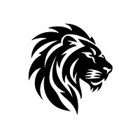 Lion logo icon black white creativity.