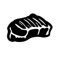 Steak logo icon black white background monochrome.