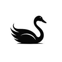 Swan logo icon silhouette animal black.