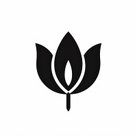 Tulip logo icon white black stencil.