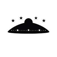 Ufo logo icon silhouette black astronomy.